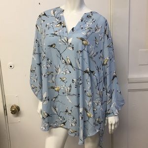 NWT T Tahari Blue Bird Shirt size 3X